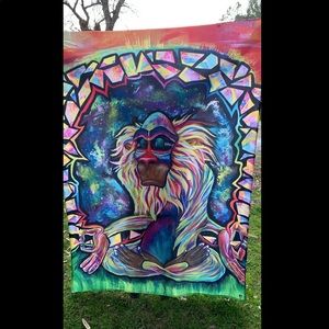Meditating Rafiki Tapestry
